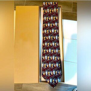 Burberry London Vintage Men's Tie All Silk Classic Nova Check Red Designer
